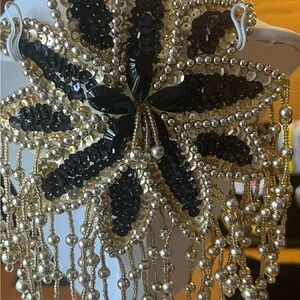 Vintage Sequins Flower Appliqué